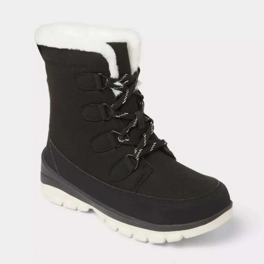 Women's Universal Thread Corie Shearling‎ Hiker Boots Black Size 9 New With Tags